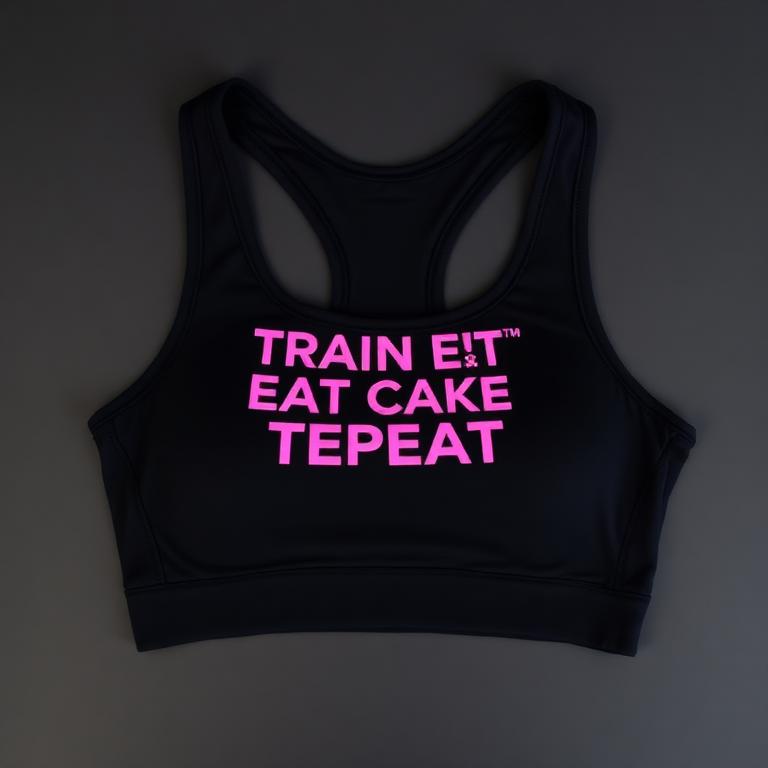 Train Eat Caked Repeat Sports Bra