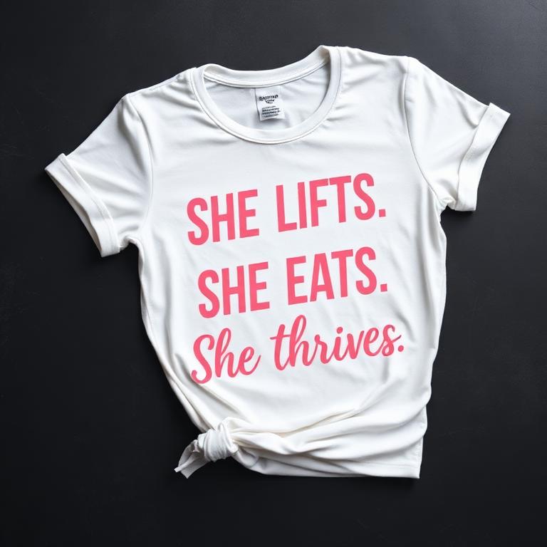 She Lifts. She Eats. She Thrives. Tee